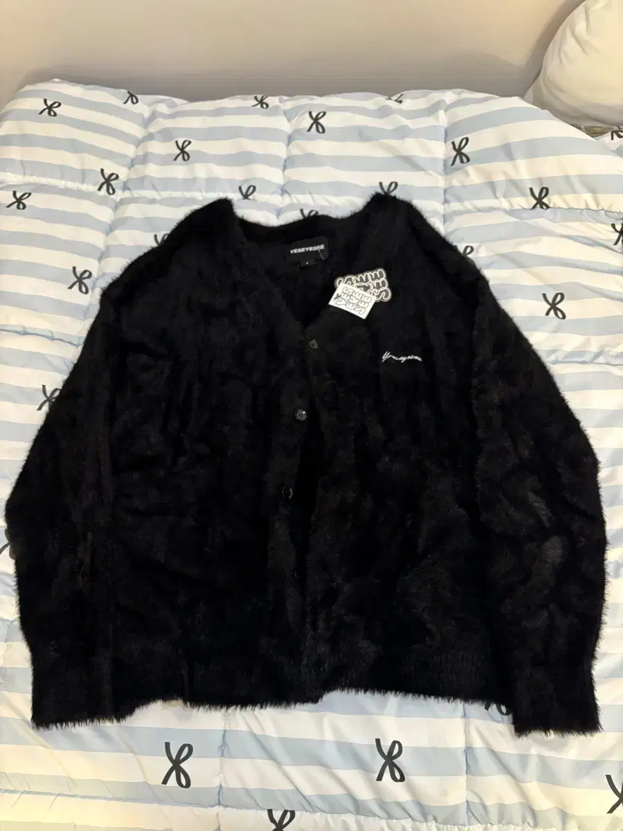 예스아이씨 Hairy Knit Cardigan Black 라지